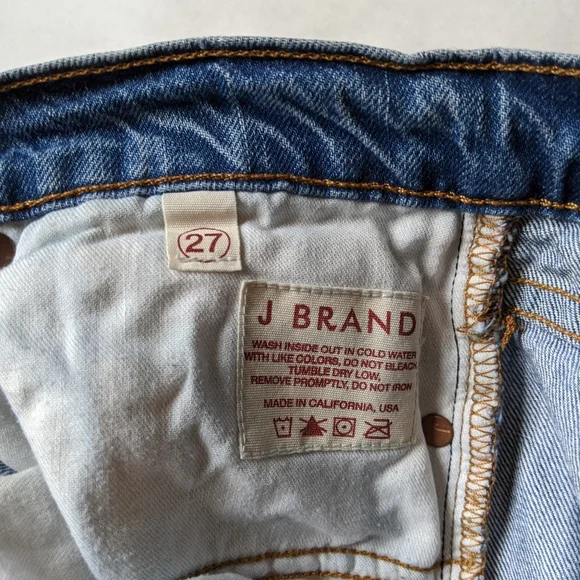 J BRAND Medium Wash Distressed Straight Leg Jeans - Picture 6 of 8